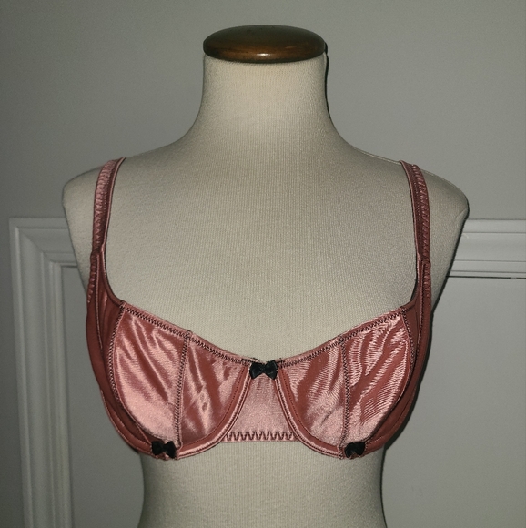 Vintage Y2K Victoria's Secret Bra 36B Coquette Deadstock Bows Shiny Satin 2000s - Picture 1 of 16
